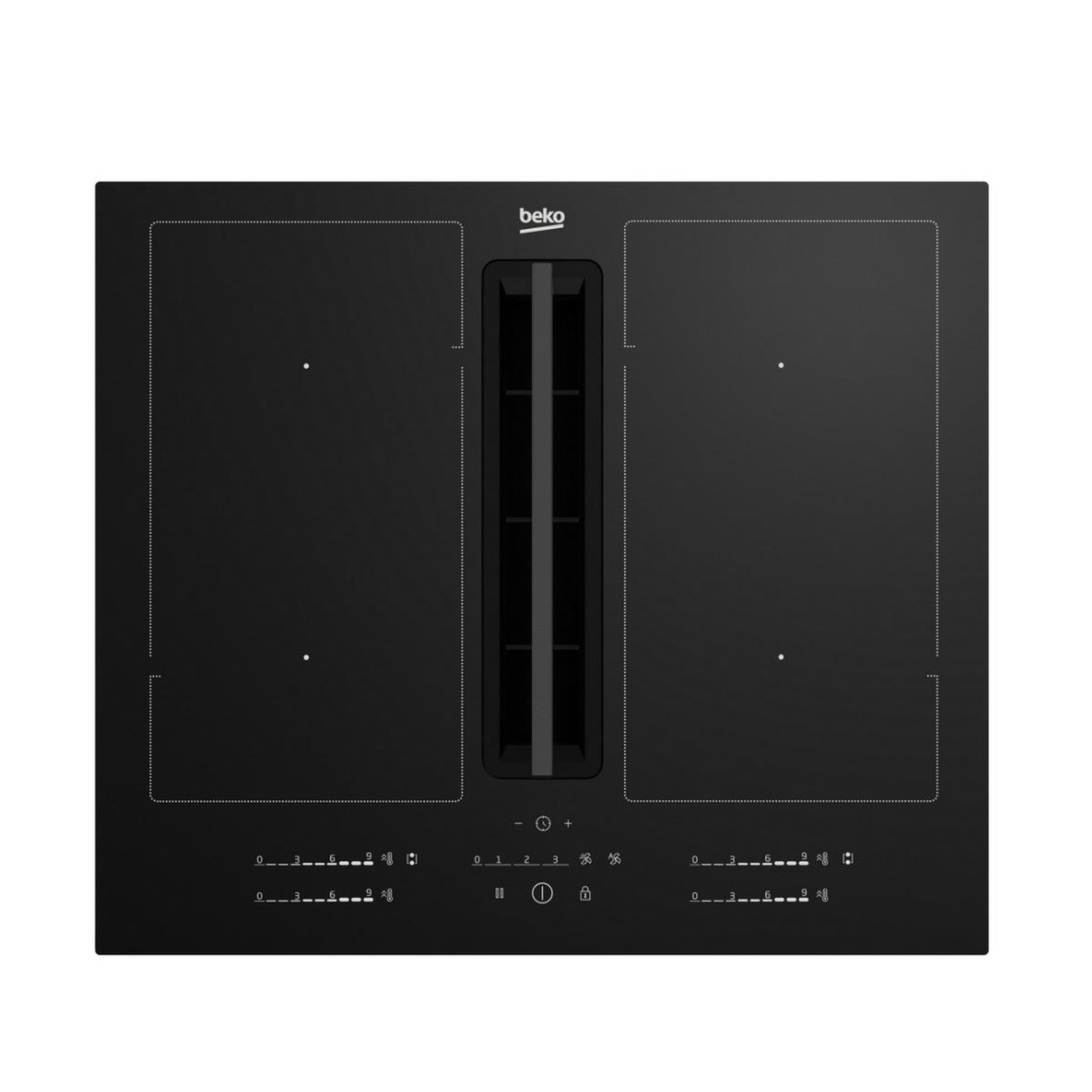 Beko Table de cuisson aspirante induction 4 feux 7400w noir - HIXI64701UP