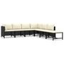 Voir la diapositive 2 : VIDAXL Salon de jardin 7 pcs avec coussins Resine tressee Noir