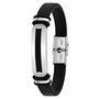 Voir la diapositive 1 : SC CRYSTAL Bracelet homme en silicone et acier inoxydable