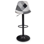 Voir la diapositive 3 : ID MARKET Lot de 4 tabourets de bar KARL design patchworks noirs, gris et blancs pied noir