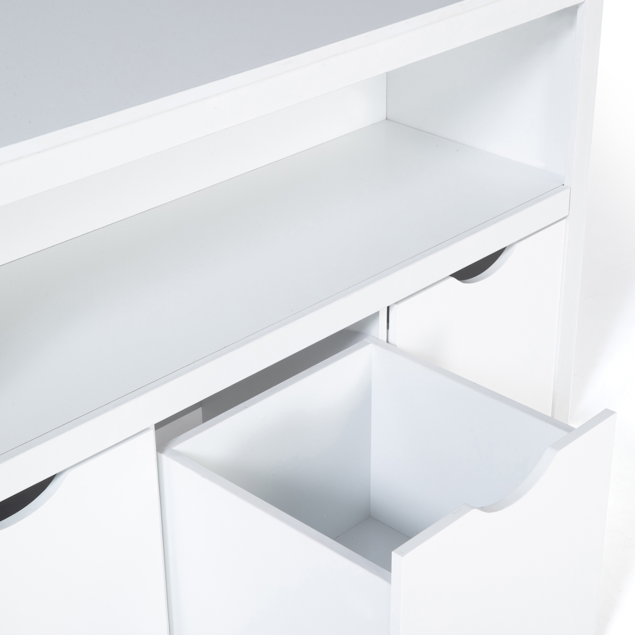 Voir la diapositive 5 : ID MARKET Meuble de rangement enfant mana en bois blanc 3 tiroirs cubes sur roulettes
