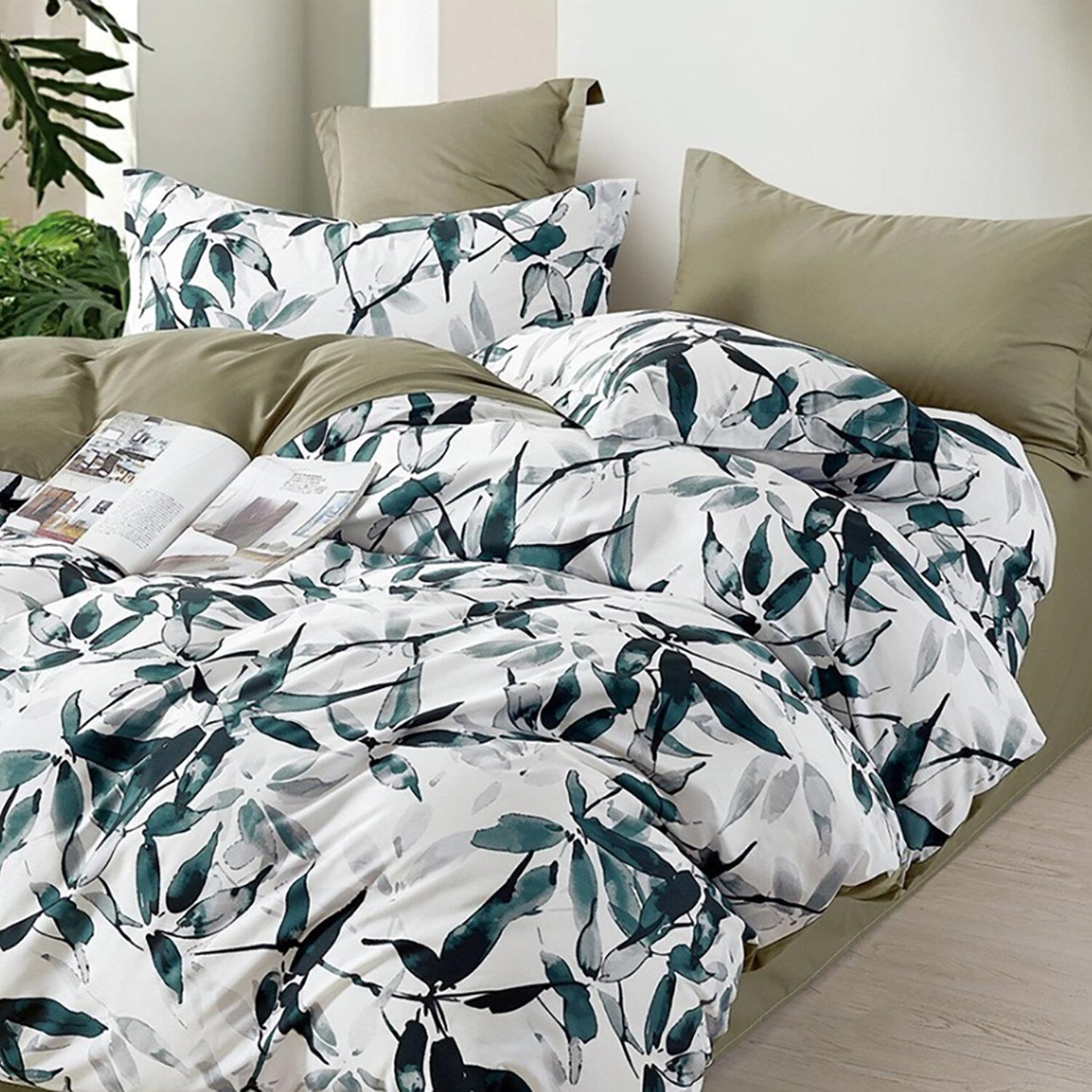 Voir la diapositive 2 : Home collection Parure housse de couette 100 % percale de coton 80 fils Ralvine