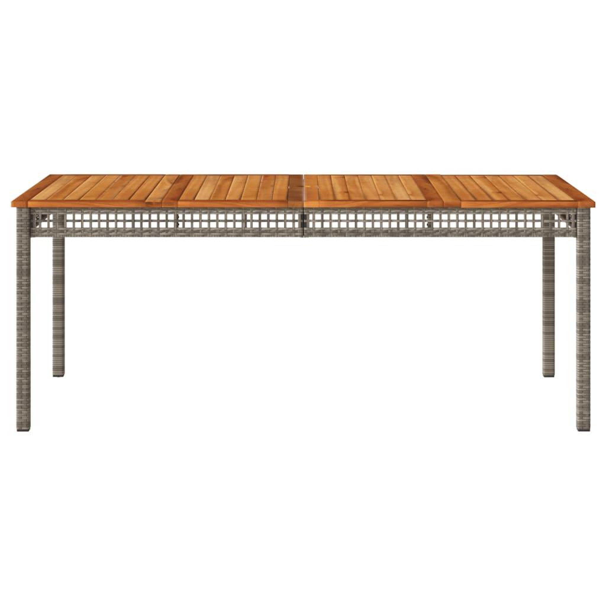 Voir la diapositive 4 : VIDAXL Table de jardin gris 180x90x75 cm resine tressee et bois acacia