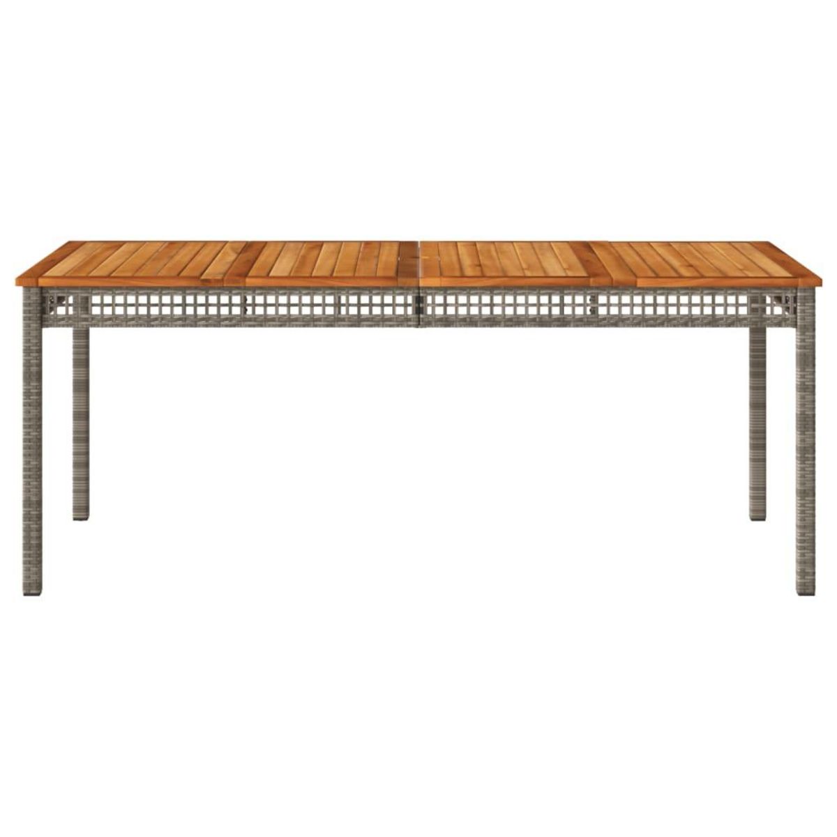 VIDAXL Table de jardin gris 180x90x75 cm resine tressee et bois acacia