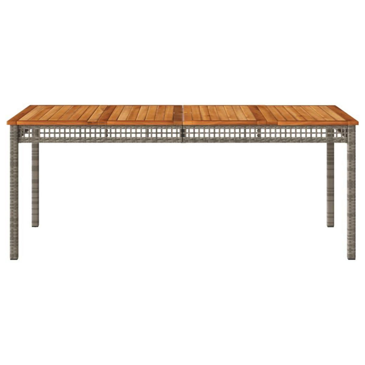 VIDAXL Table de jardin gris 180x90x75 cm resine tressee et bois acacia