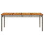 Voir la diapositive 4 : VIDAXL Table de jardin gris 180x90x75 cm resine tressee et bois acacia