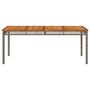 Voir la diapositive 4 : VIDAXL Table de jardin gris 180x90x75 cm resine tressee et bois acacia