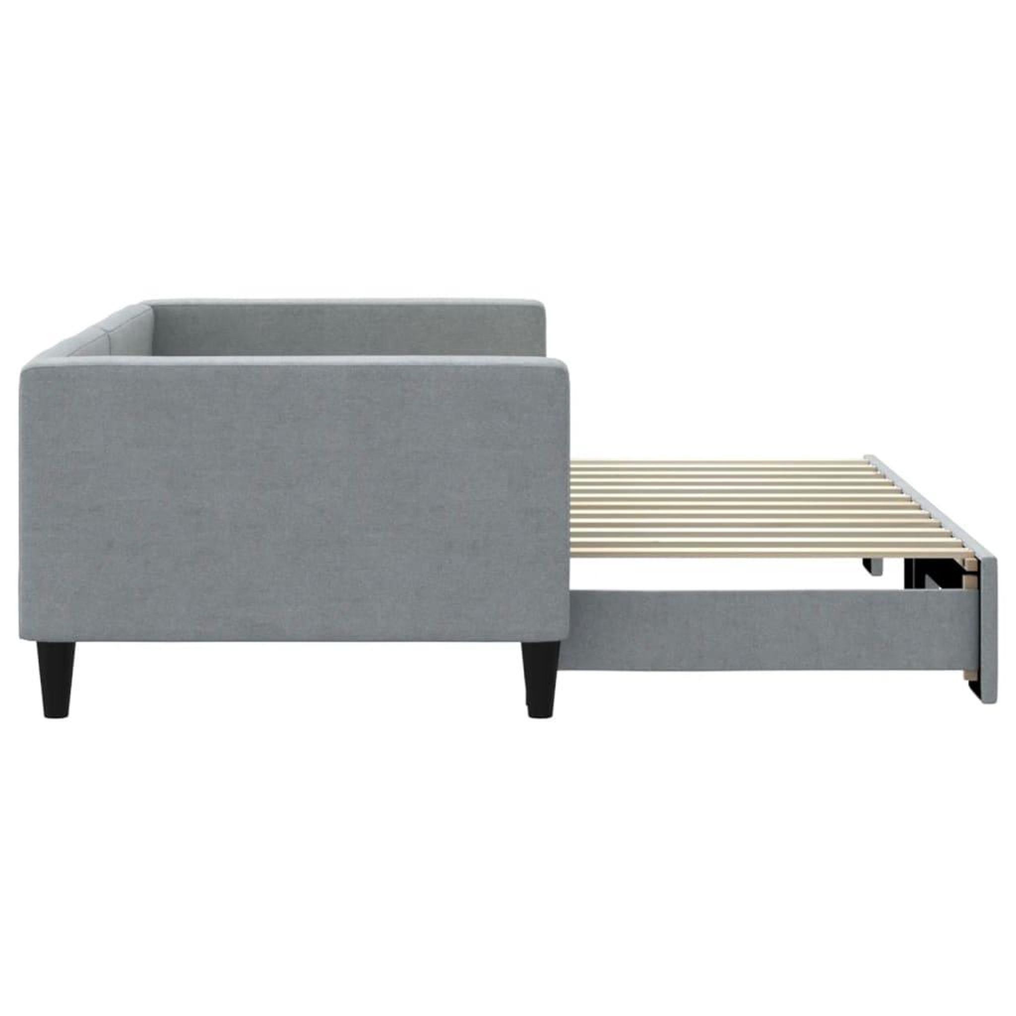 Voir la diapositive 4 : VIDAXL Lit de jour avec gigogne sans matelas gris clair 90x200 cm