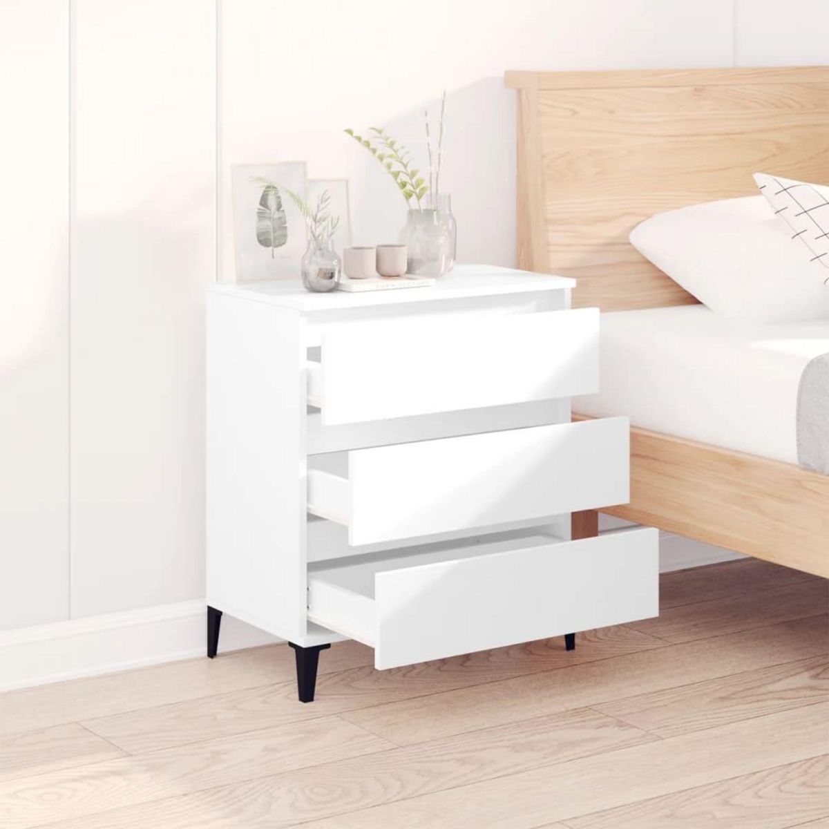 VIDAXL Buffet Blanc 60x35x70 cm Bois d'ingenierie