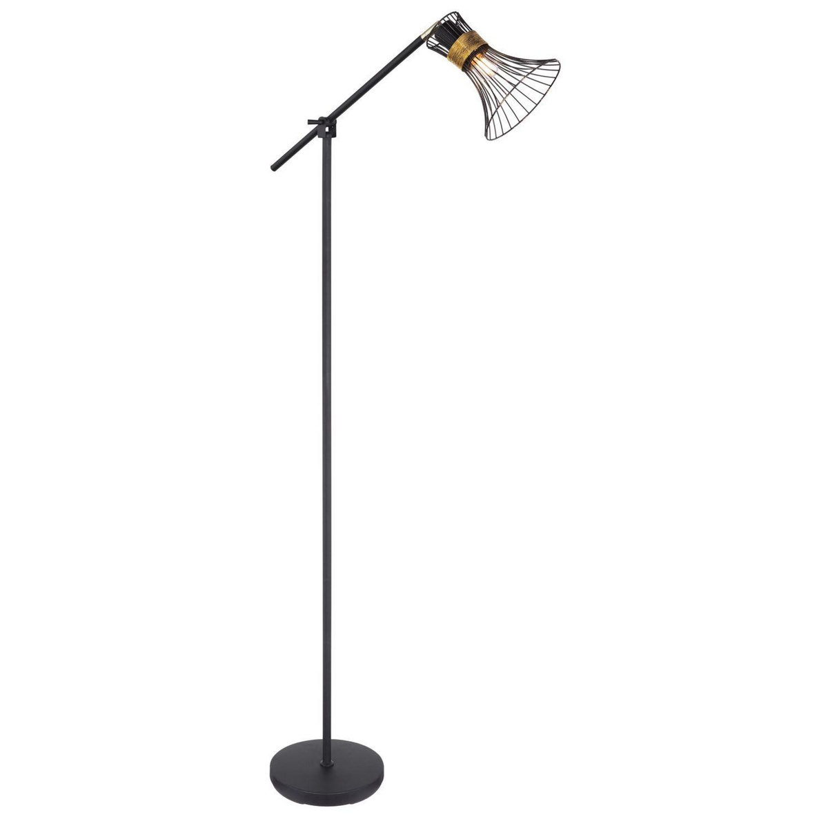 GLOBO Lampadaire design Purra - H. 149 cm - Noir et doré
