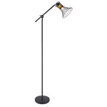 GLOBO Lampadaire design Purra - H. 149 cm - Noir et doré
