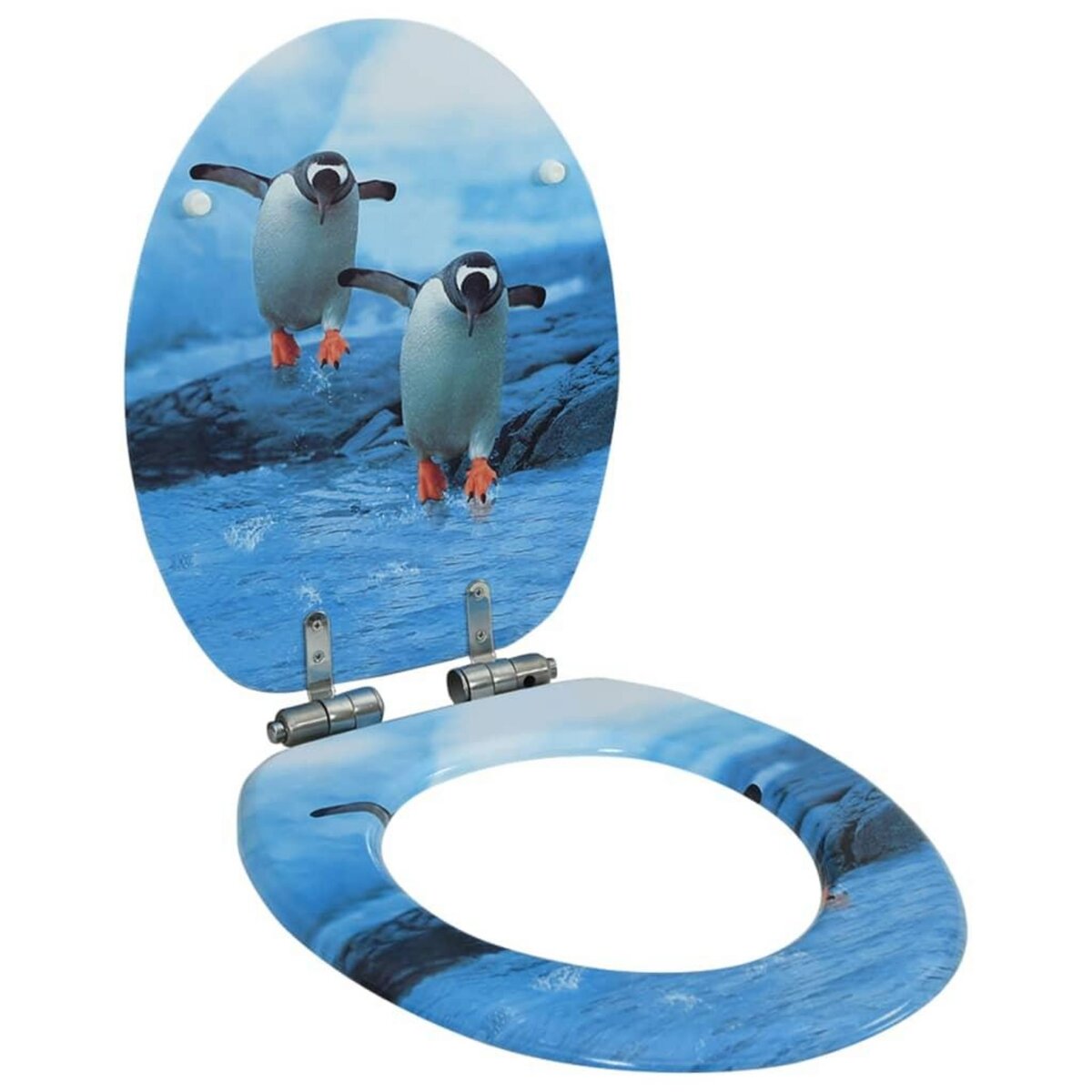 VIDAXL Siege WC avec couvercle a fermeture en douceur MDF Pingouin