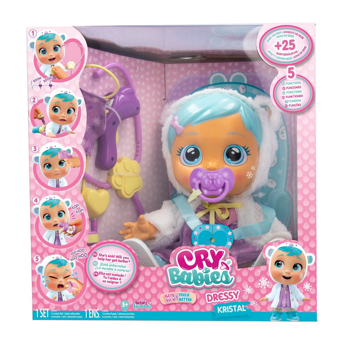 IMC TOYS Poupon à fonction - CRY Babies dressy kristal 