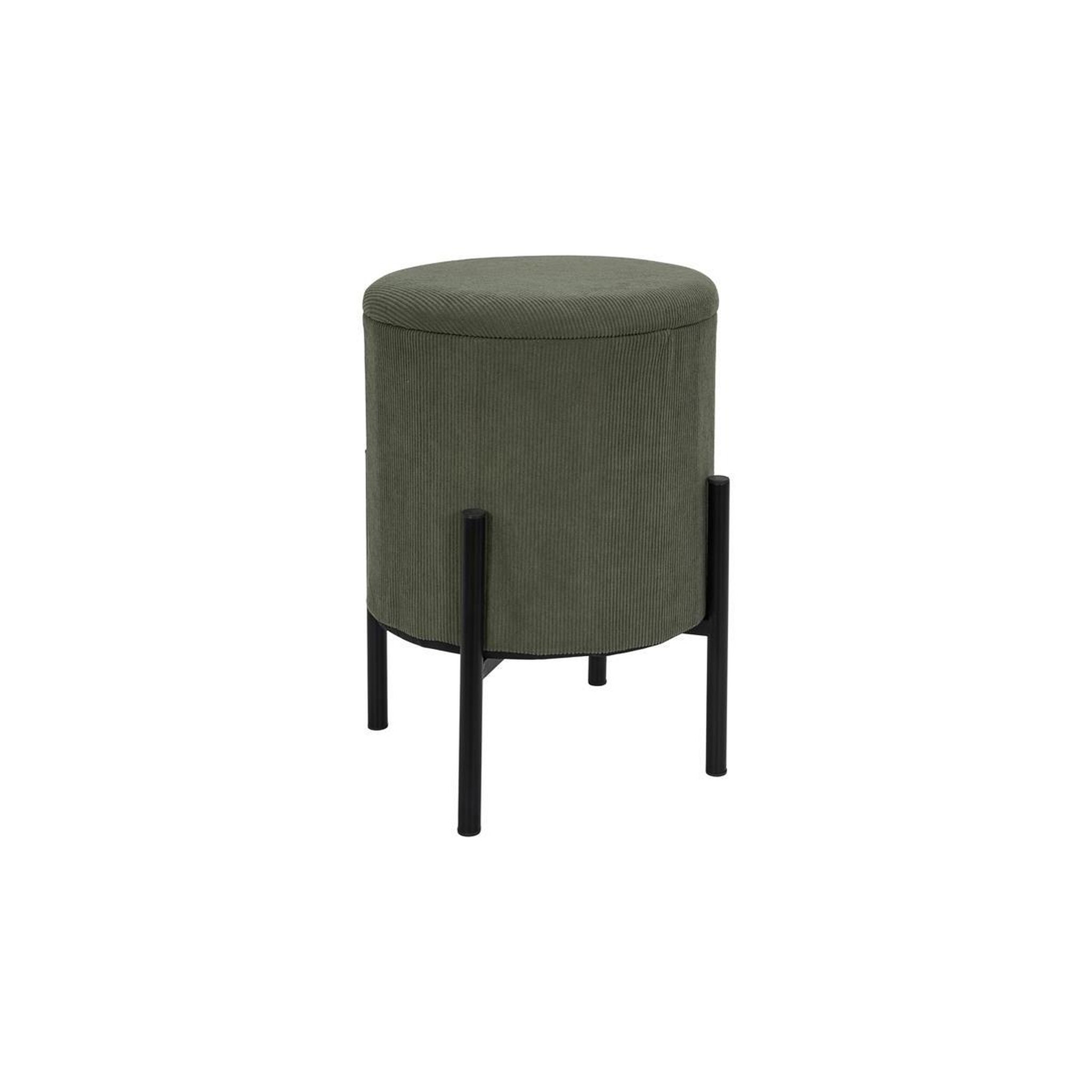 The Home Deco Factory Pouf de Rangement Côtelé  Jules  41cm Vert