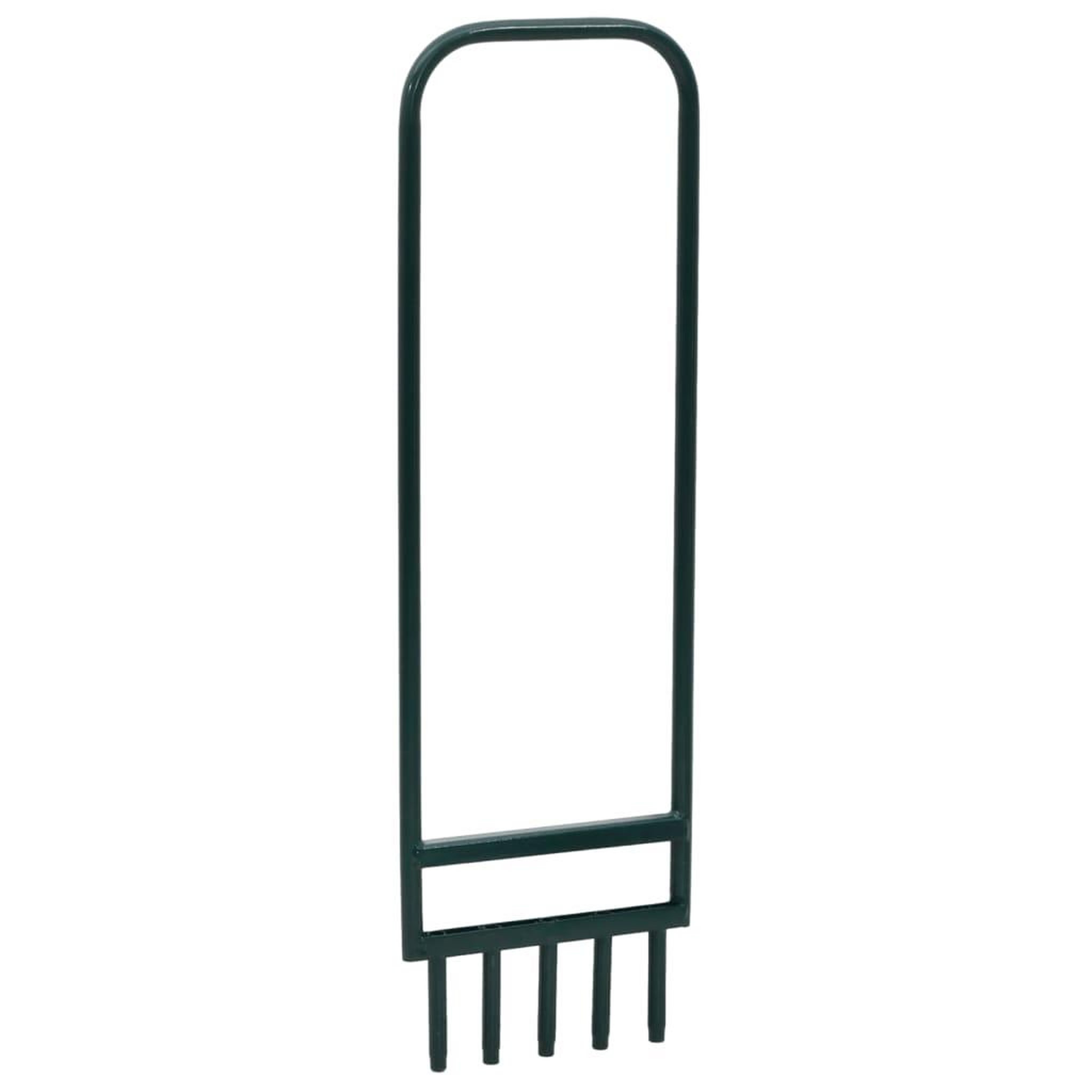 VIDAXL Aerateur de pelouse 5 dents creuses vert acier enduit de poudre