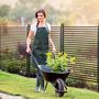 Voir la diapositive 2 : OUTSUNNY Clôture de jardin panneau en métal revêtement PE - dim. 93L x 22l x 150H cm - marron foncé