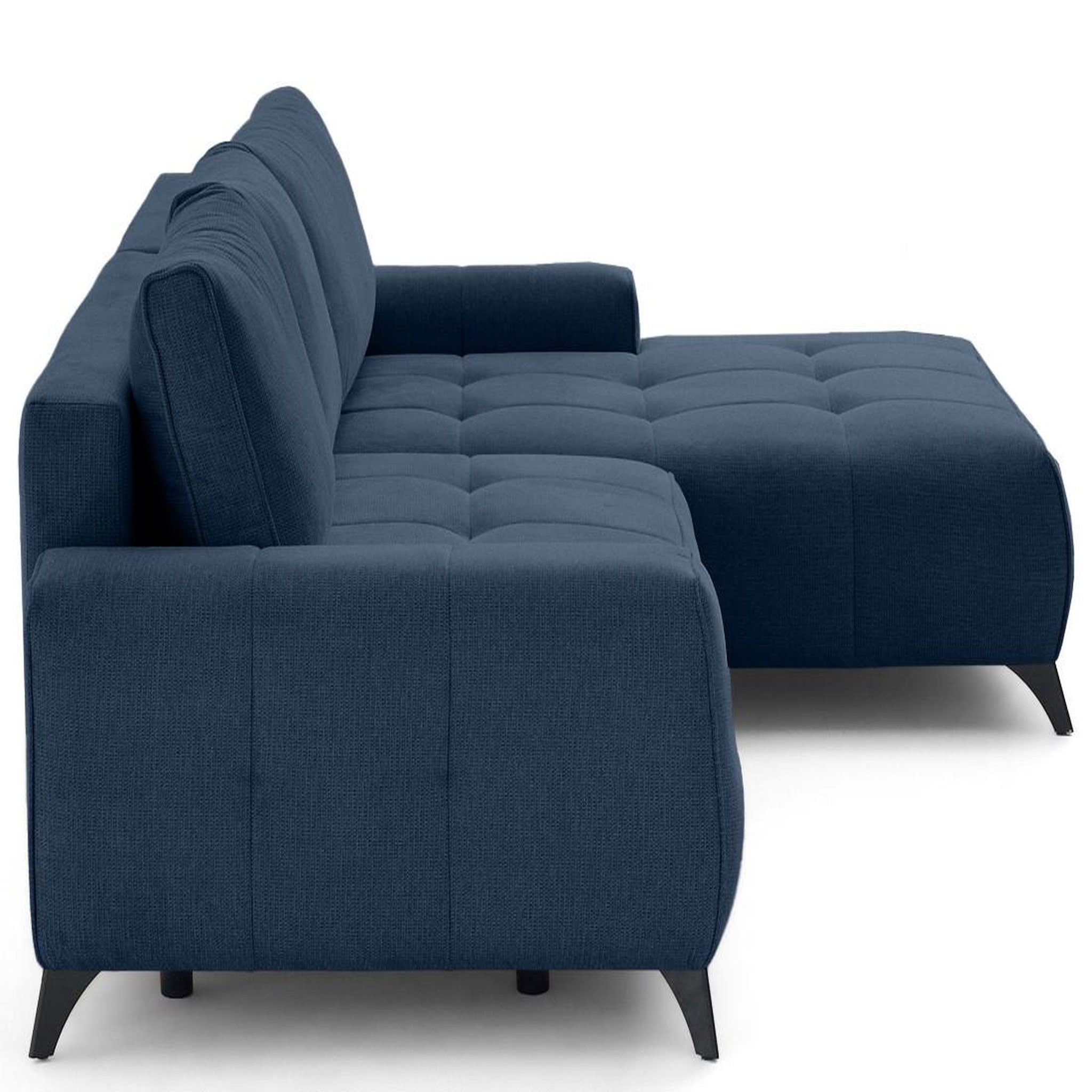 Voir la diapositive 4 : LISA DESIGN Rimini - canapé d'angle droit 4 places convertible avec coffre en tissu texturé