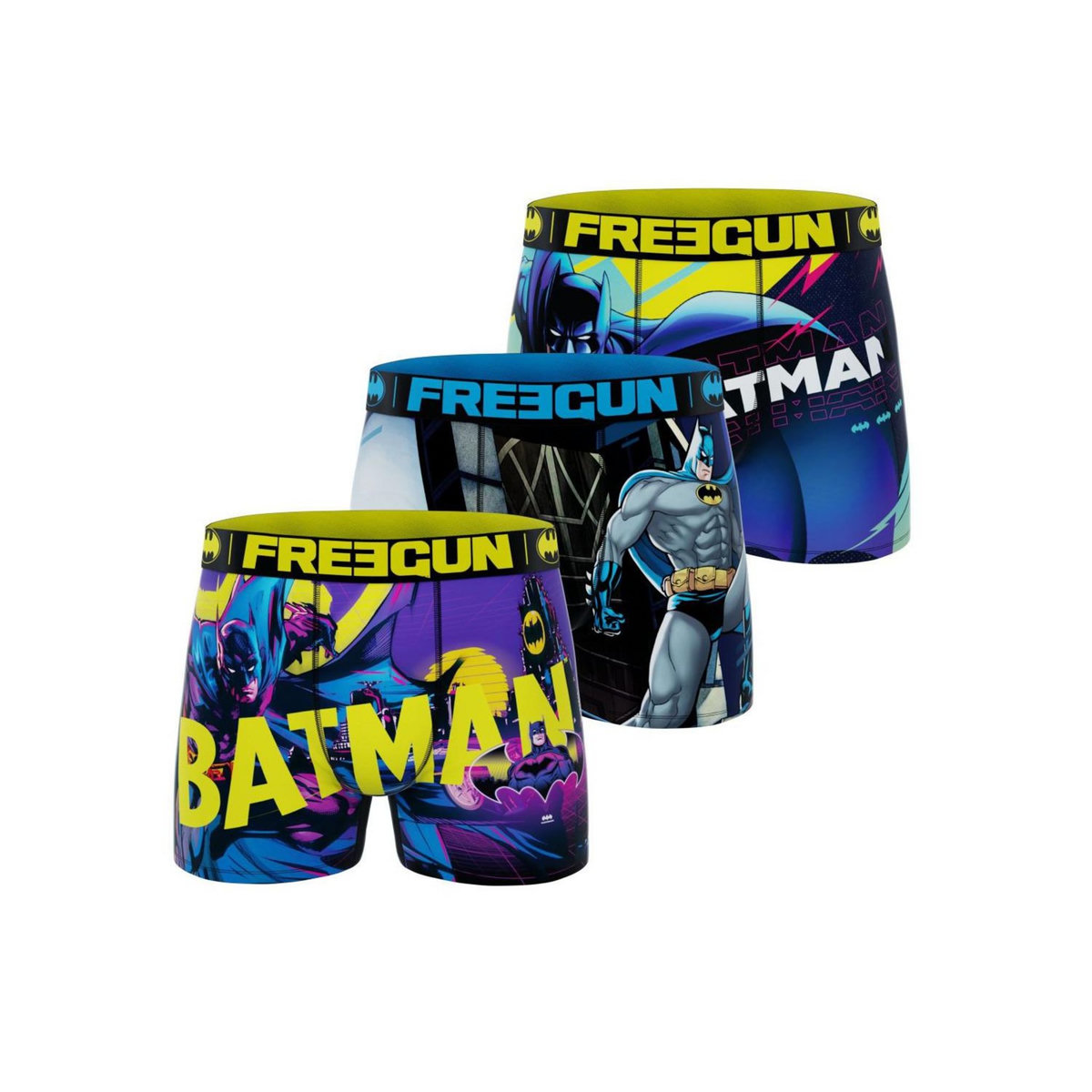 FREEGUN Lot de 3 boxers homme DC Comics