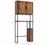 Voir la diapositive 5 : ID MARKET Meuble WC 3 en 1 avec armoires de rangement bois foncé DAYTON design industriel