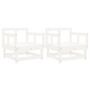Voir la diapositive 2 : VIDAXL Chaises de jardin lot de 2 blanc bois massif de pin