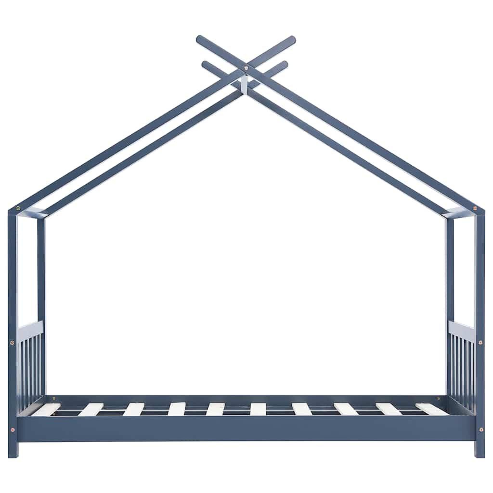Voir la diapositive 4 : VIDAXL Cadre de lit d'enfant Gris Bois de pin massif 80x160 cm