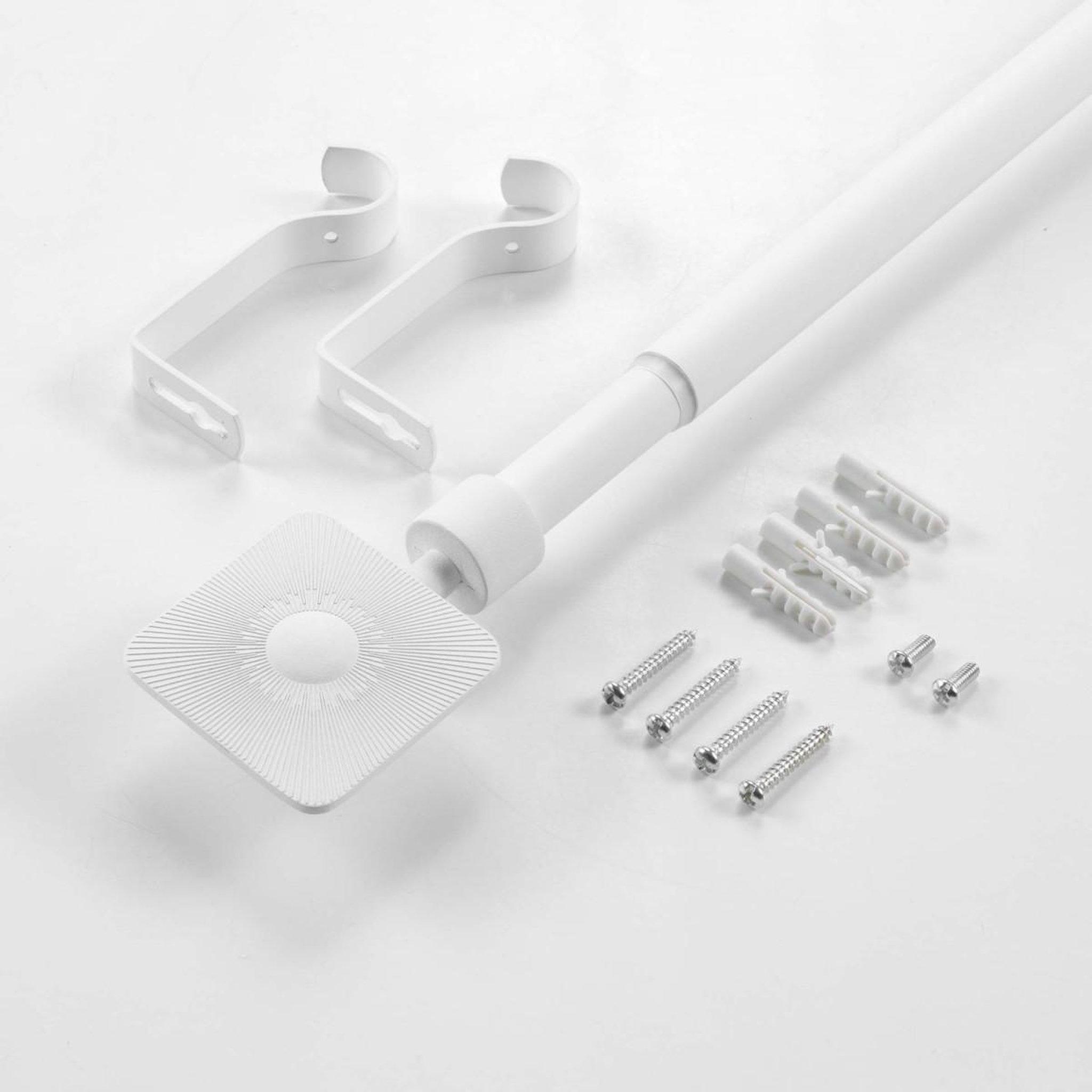 Voir la diapositive 3 : Douceur d'Intérieur Kit tringle à rideau extensible  sarita  120-210cm blanc