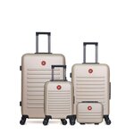 SWISS KOPPER SWISS KOPPER - Lot de 4 - Valises grand format, weekend, cabine XXS et vanity WIL. Coloris disponibles : Rose, Beige, Rouge