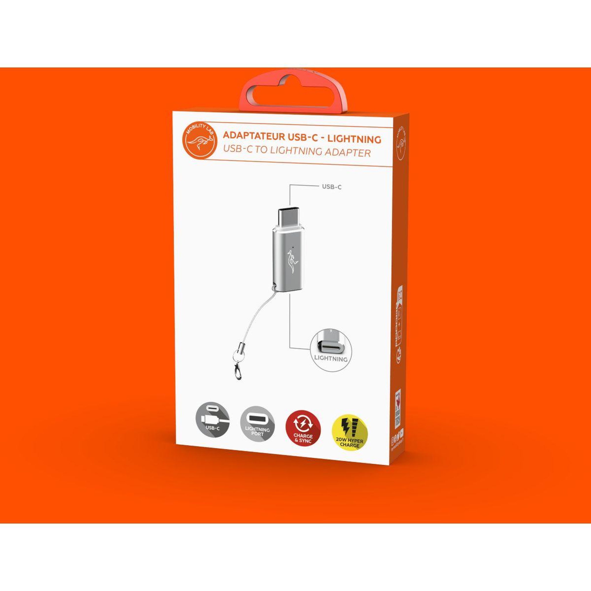 Voir la diapositive 5 : Mobility Lab Adaptateur USB C USB-C vers Lightning