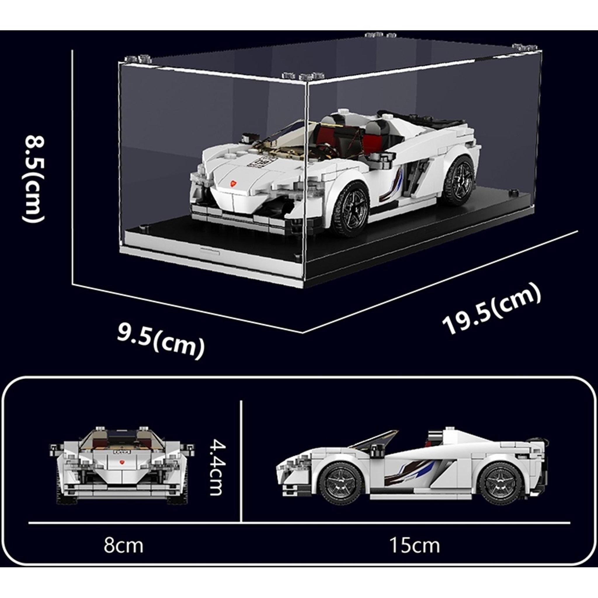 Voir la diapositive 4 : MOULD KING Voiture de sport 650S + vitrine
