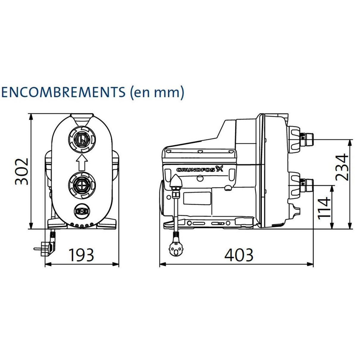 Grundfos Surpresseur auto-amorçant domestique avec convertisseur - scala2 3-45 a
