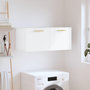 Voir la diapositive 1 : VIDAXL Armoire murale blanc 80x36,5x35 cm bois d'ingenierie