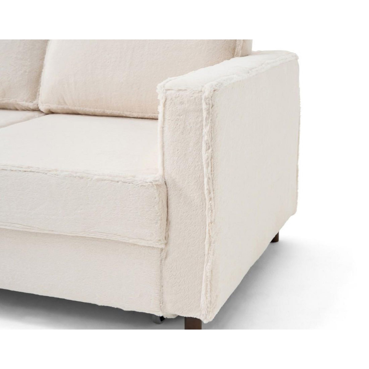 LISA DESIGN Jake - canapé d'angle gauche 5 places convertible en fausse fourrure