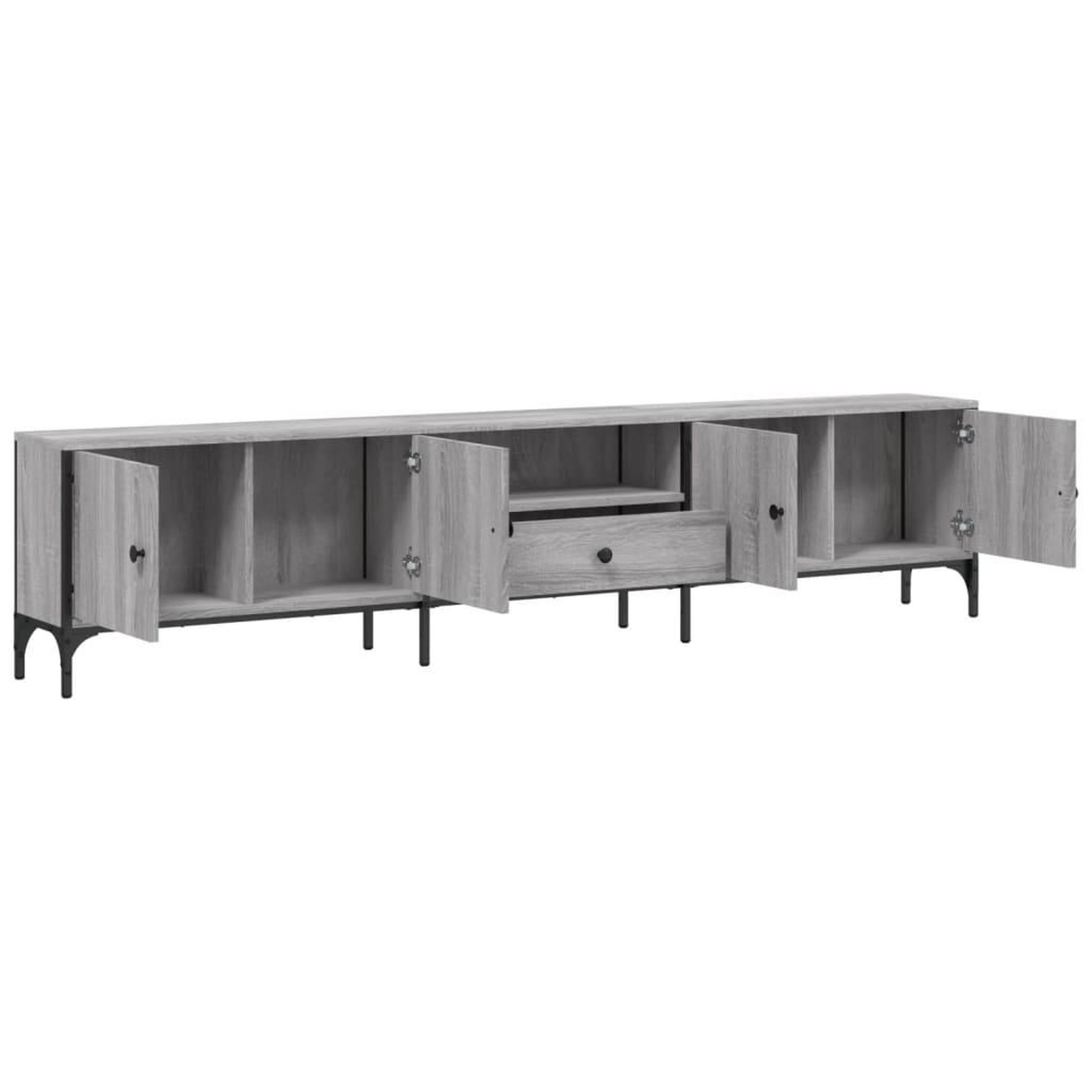 Voir la diapositive 5 : VIDAXL Meuble TV a tiroir sonoma gris 200x25x44 cm bois d'ingenierie