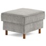 Voir la diapositive 1 : LISA DESIGN Jake - pouf en tissu velours relief - pieds en bois foncé