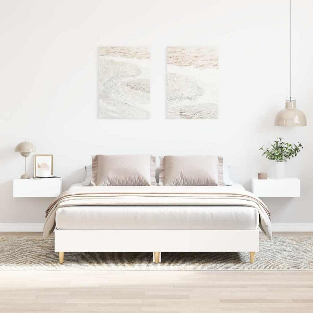 VIDAXL Cadre de lit sans matelas blanc 140x200 cm bois d'ingenierie