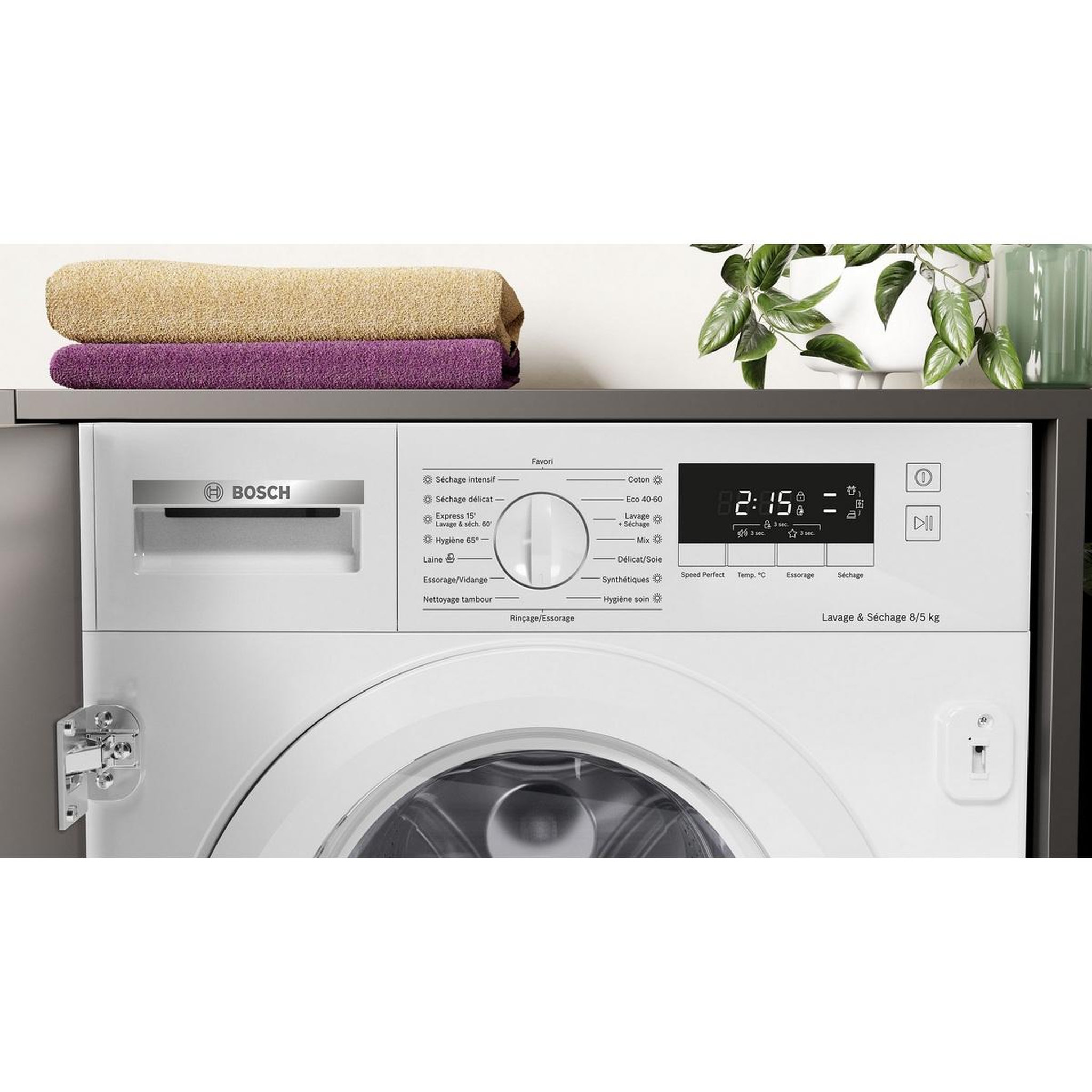 Voir la diapositive 4 : BOSCH Lave-linge séchant intégrable 8/5kg 1400 tr/min - wkd28260fr