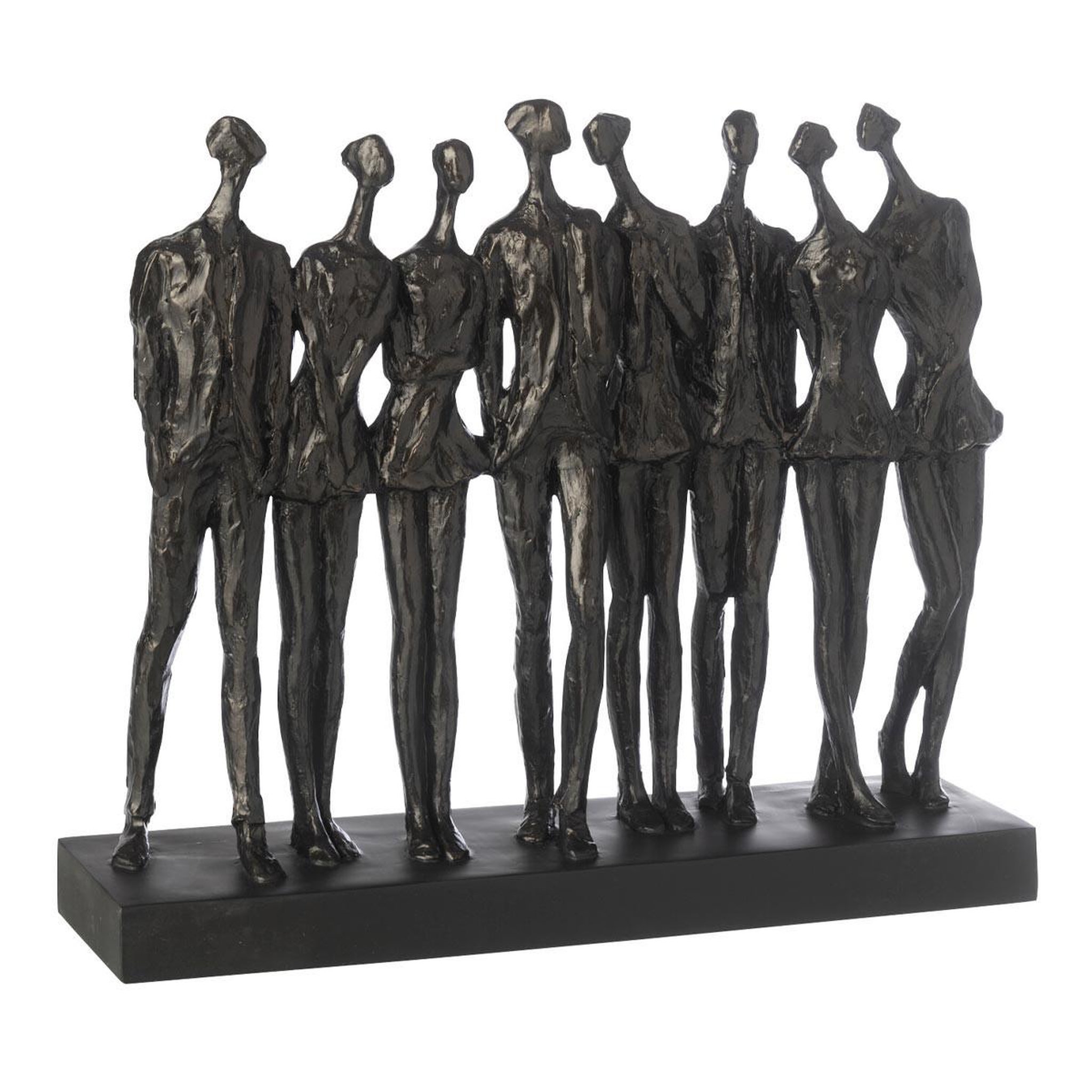 J-LINE Statuette figurine en résine  8 personnes  38cm noir