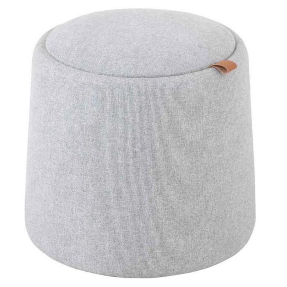 Paris Prix Pouf Rond Design  Munica  42cm Gris Clair