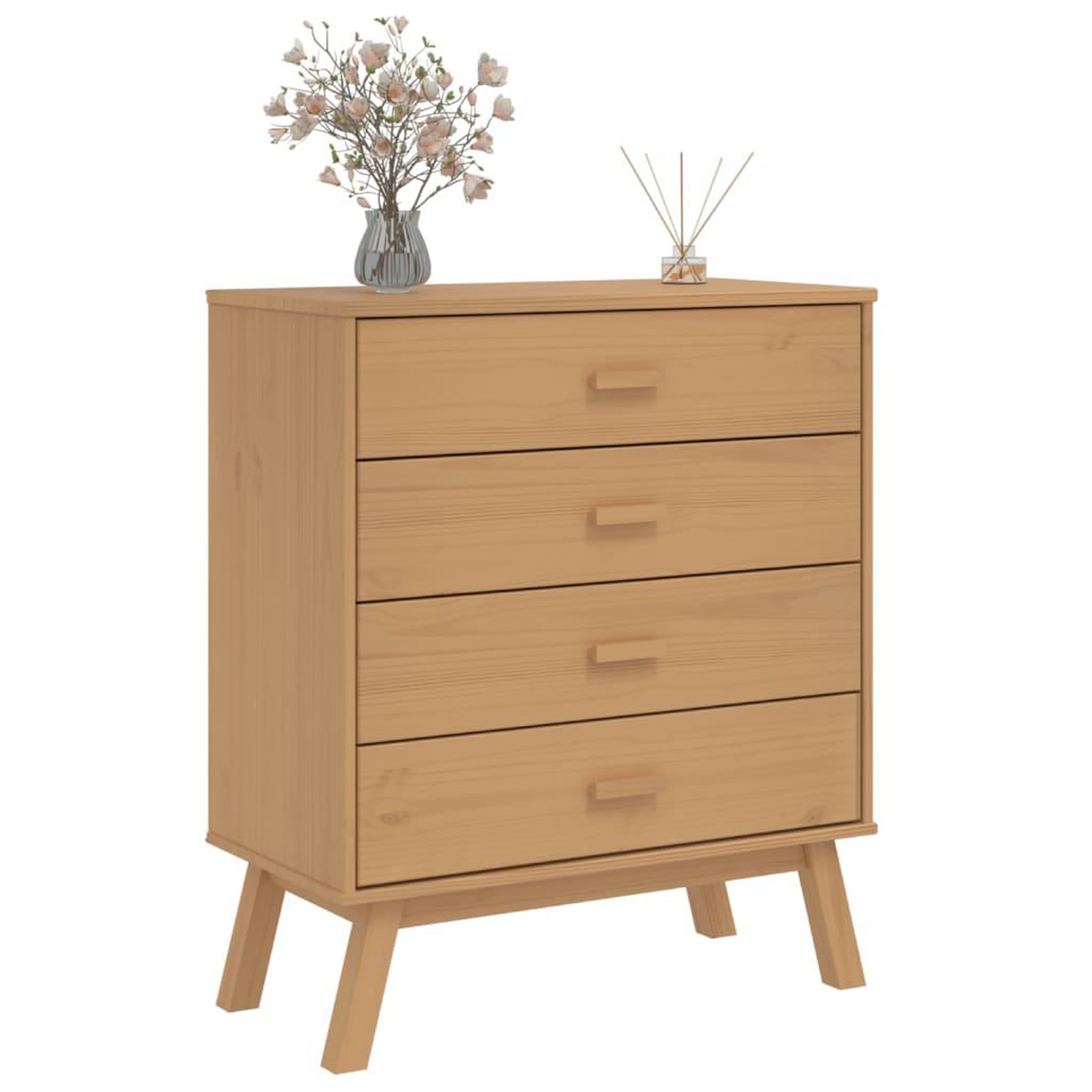 Voir la diapositive 4 : VIDAXL Armoire a tiroirs OLDEN marron bois de pin solide