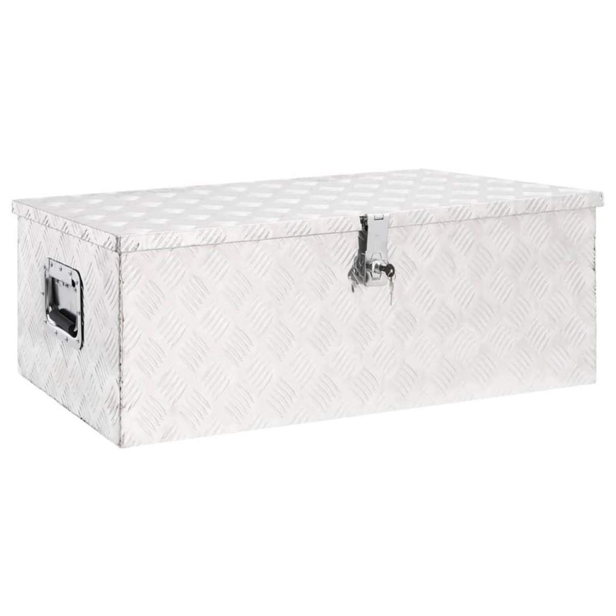 VIDAXL Boîte de rangement Argente 90x47x33,5 cm Aluminium