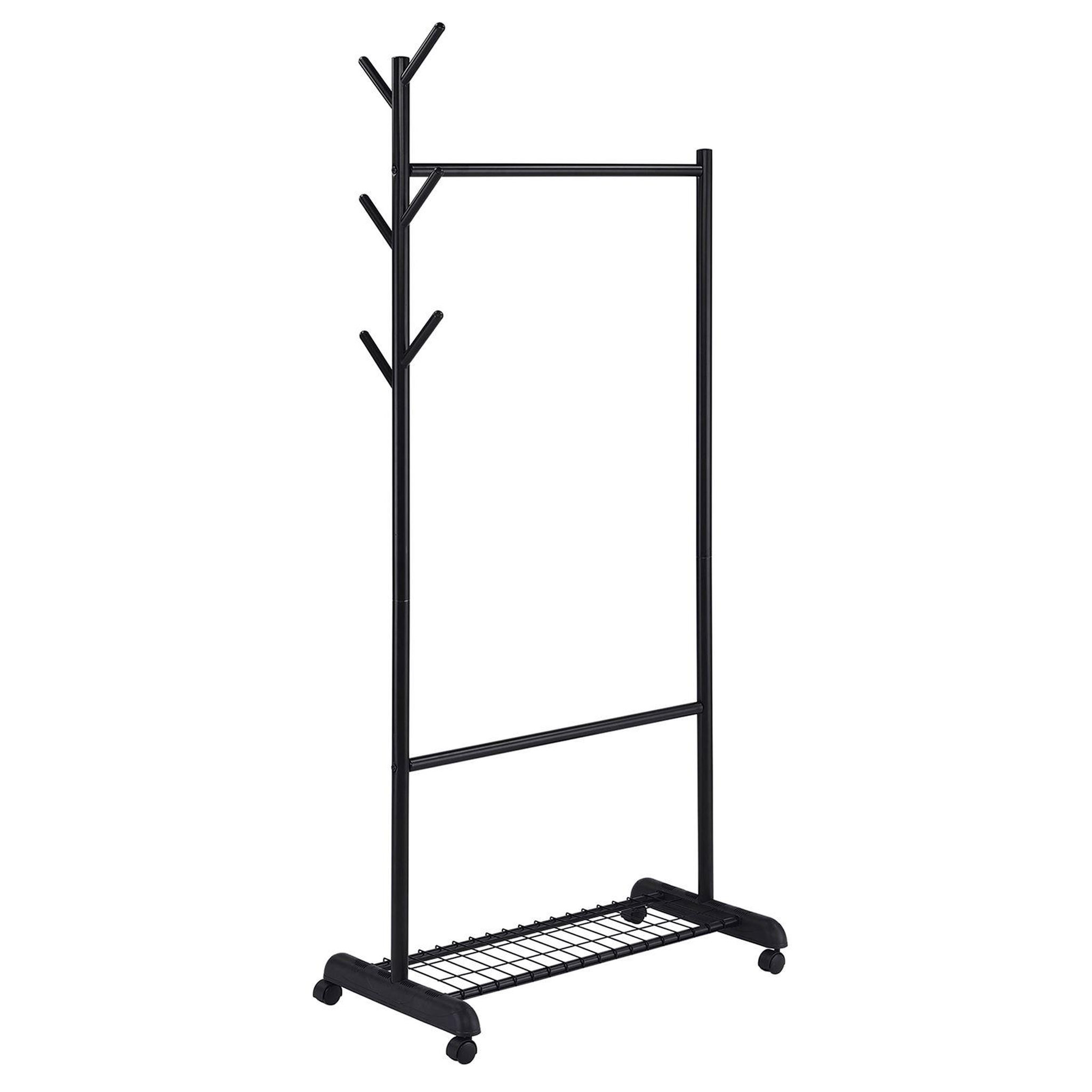 IDIMEX Penderie mobile AURIGO avec portemanteau, en métal. Coloris disponibles : Noir