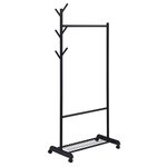 IDIMEX Penderie mobile AURIGO avec portemanteau, en métal. Coloris disponibles : Noir