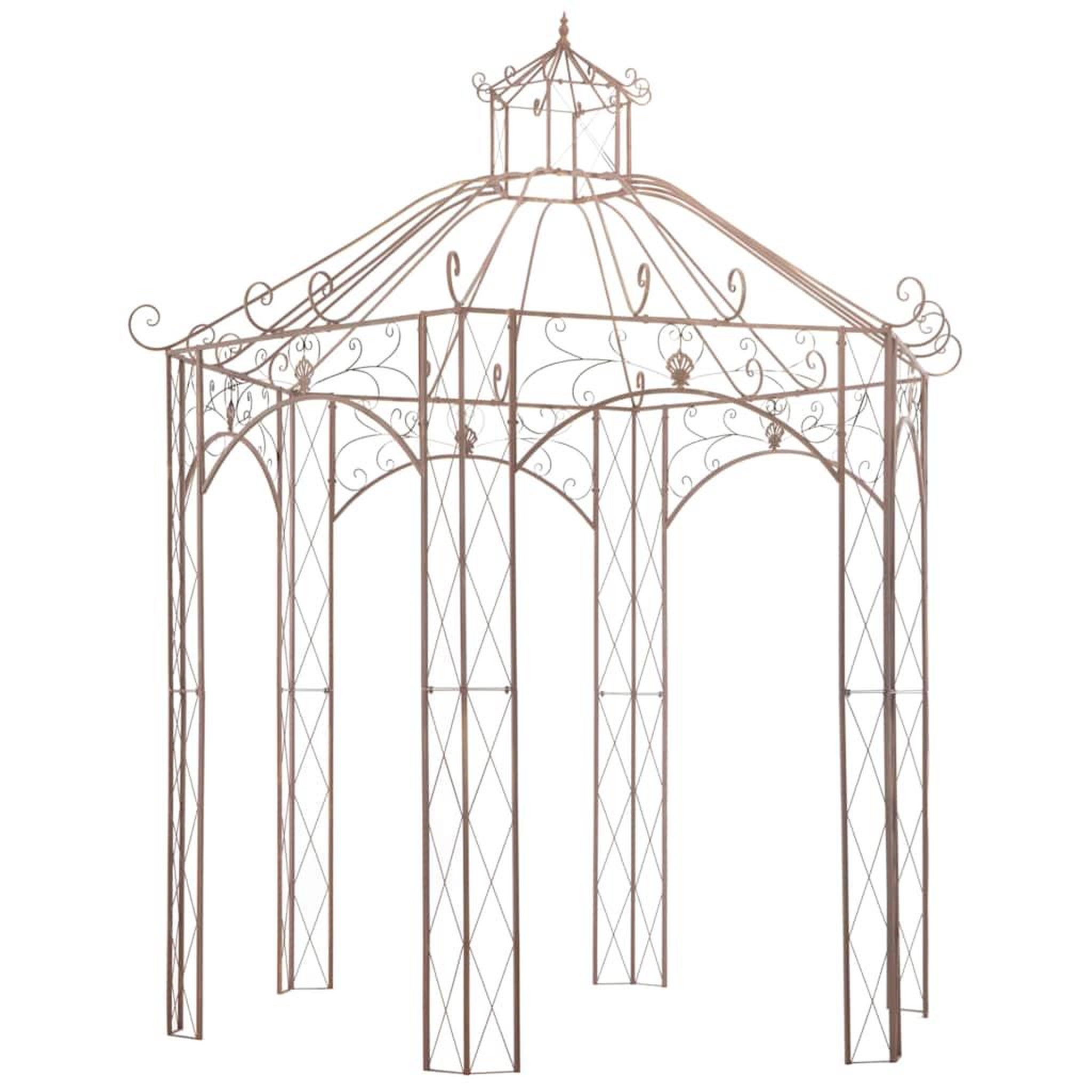 VIDAXL Pavillon de jardin marron antique 3 m fer