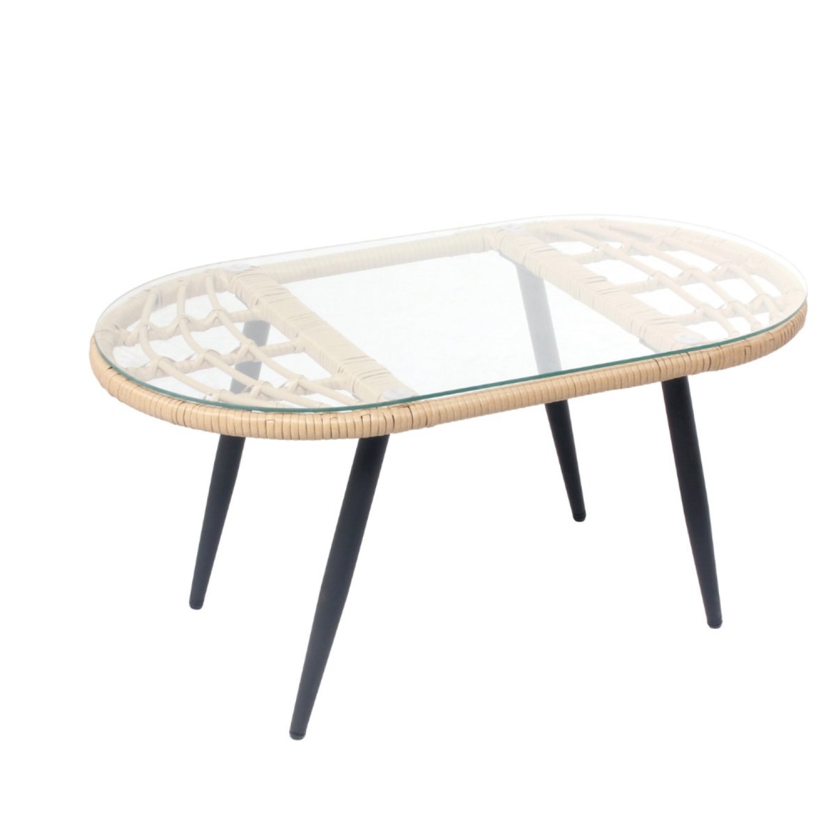 CONCEPT USINE Salon de jardin 4 places canapé + fauteuils gris foncé EVORA