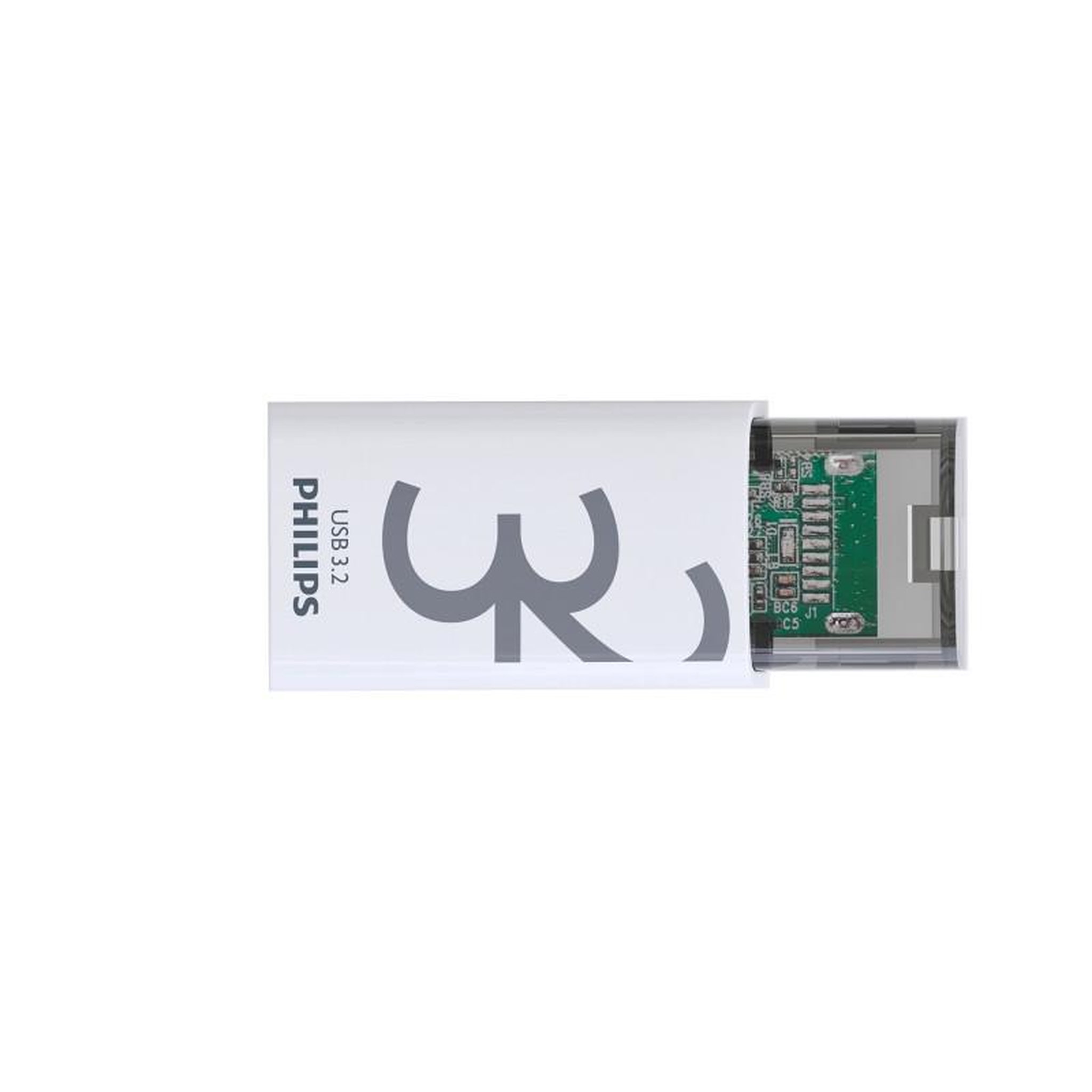 Voir la diapositive 1 : Philips Clé USB Philips Edition Click 3.2 32 Go Blanc et gris