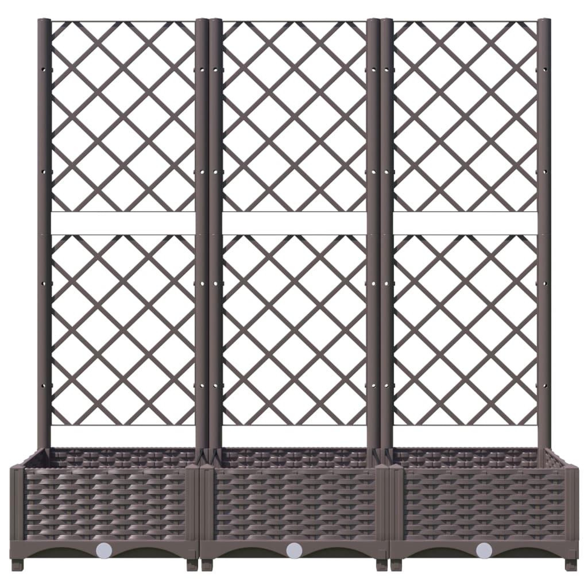 Voir la diapositive 4 : VIDAXL Jardiniere avec treillis Marron 120x40x121,5 cm PP