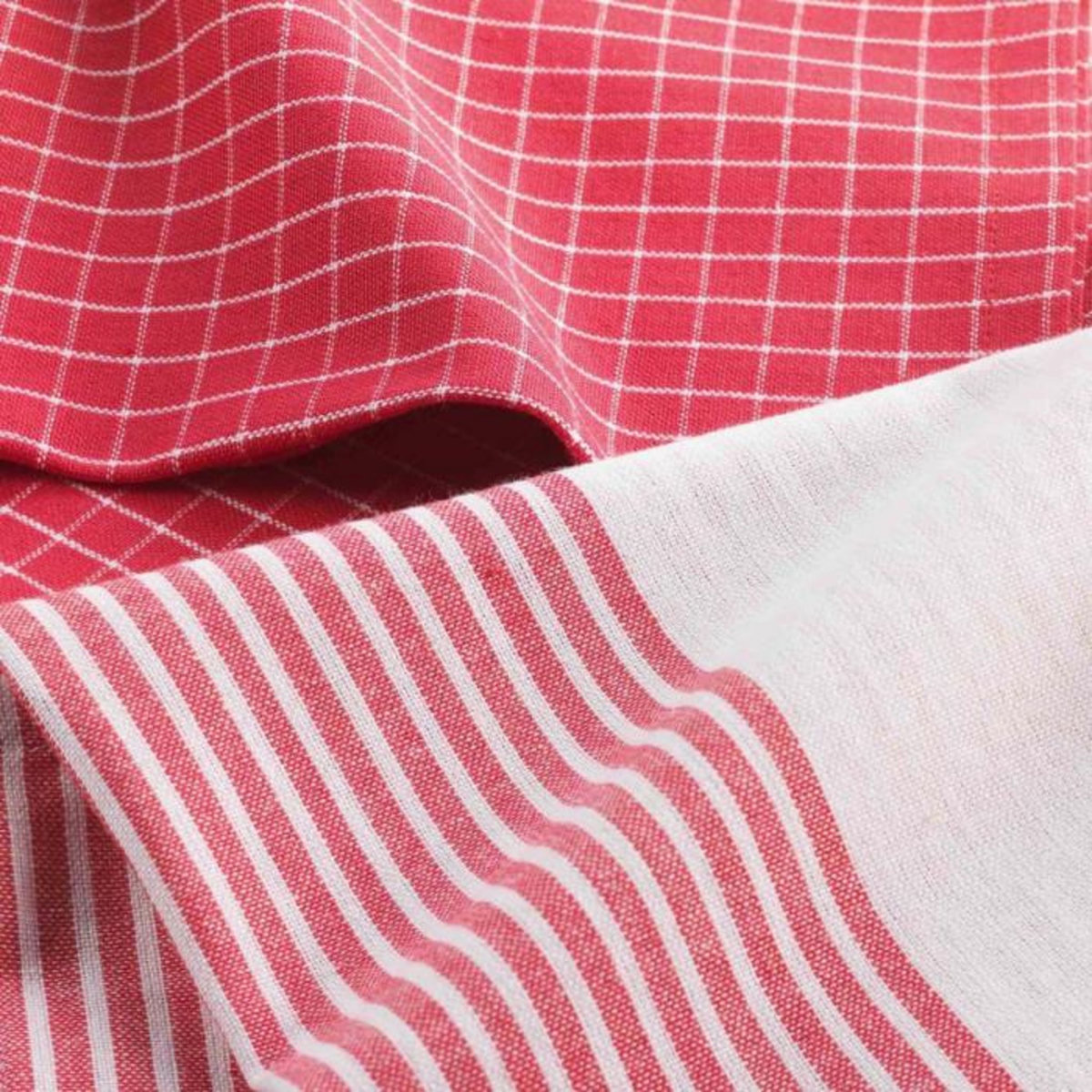 Paris Prix Lot de 2 Torchons de Cuisine  Au Bistrot  50x70cm Rouge