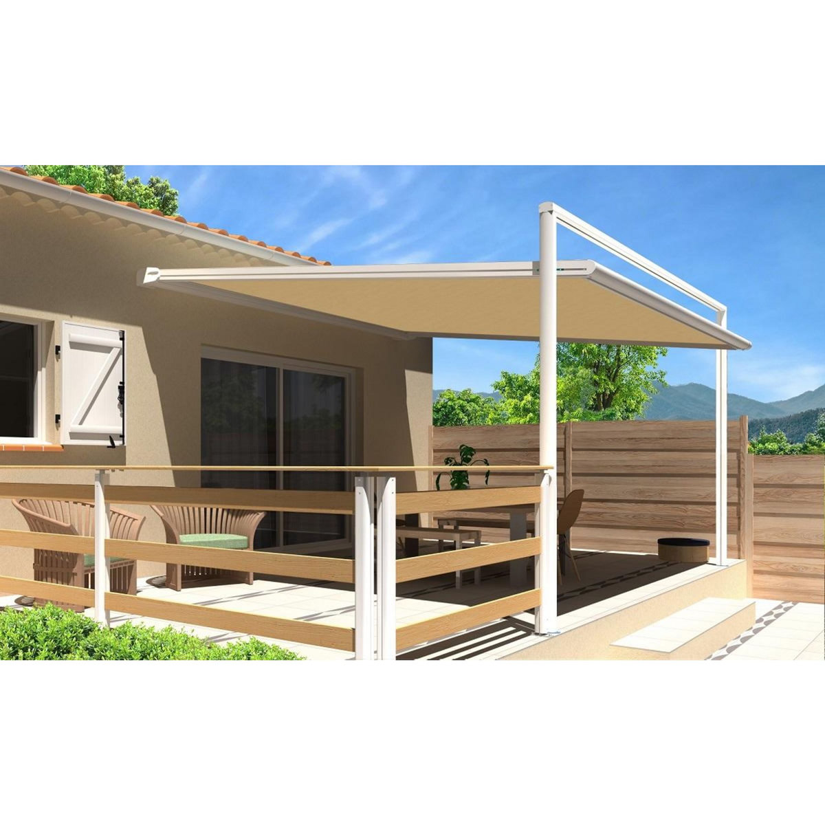 SUNSTYL Pergola blanche motorisée 3x3x2.5m MELODIE