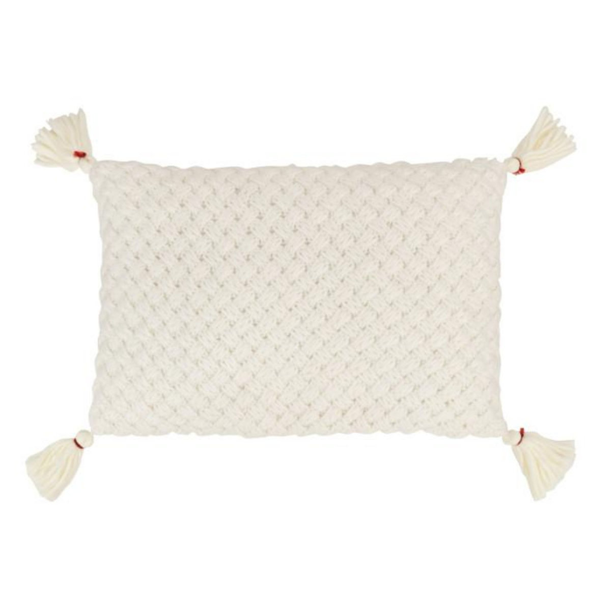 Paris Prix Coussin Déco à Franges  Crochet  40x60cm Blanc