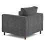 Voir la diapositive 5 : LISA DESIGN Jake - fauteuil en tissu velours relief - pieds en bois foncé